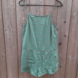 RVCA Romper Teal Green Straps Small Pockets